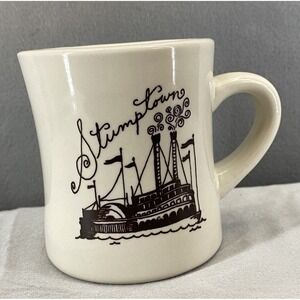 STUMPTOWN Roasters Mug Diner Style Heavy PADDLEBOAT STEAMBOAT Design EUC!